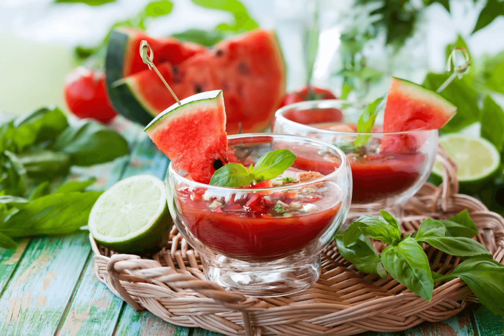 Gaspacho de Melancia.
Gazpacho a Sopa Fria.