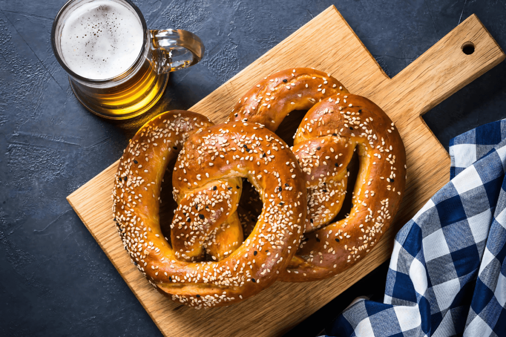 Pretzel Alemão com Cerveja.
Delícias do Oktoberfest.