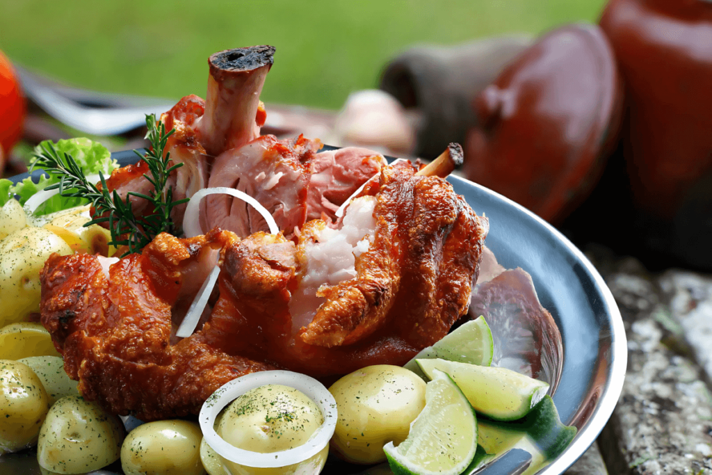Schweinshaxe (Joelho de Porco).
Delícias do Oktoberfest.