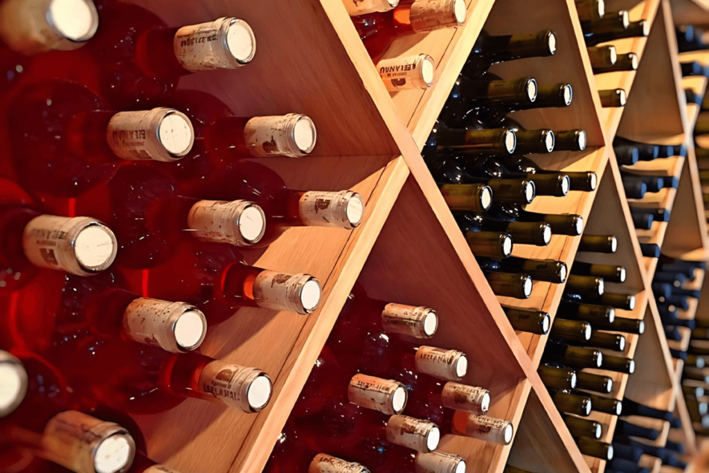 Adega Horizontal com Variedade de Vinhos.
Vinho branco evite erros.