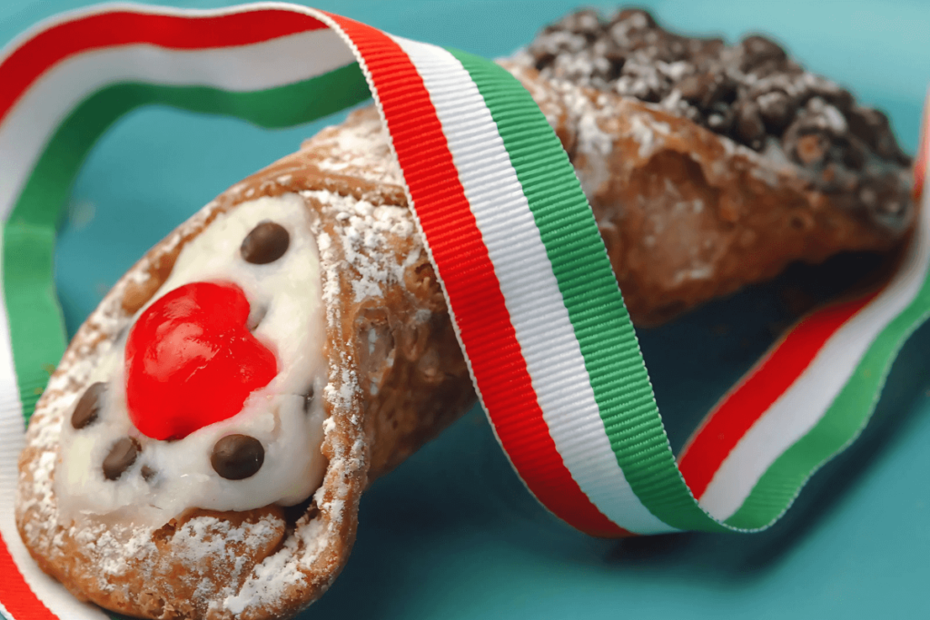 Cannoli com a Bandeira de Italia.
Receita Cannoli Siciliano.