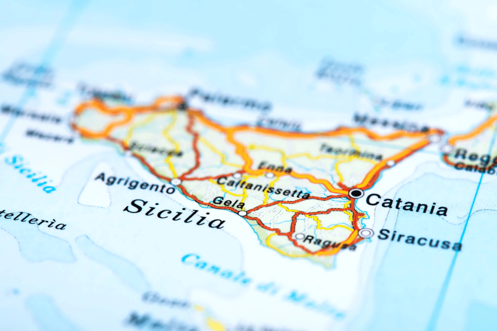 Mapa de Sicilia.
Receita Cannoli Siciliano
